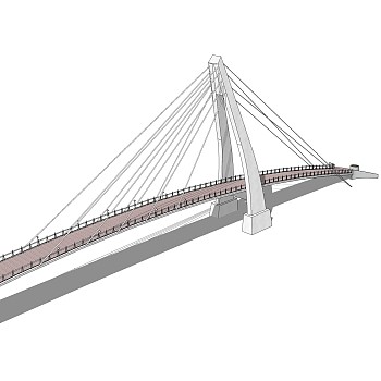 斜拉桥草图大师模型下载，斜拉桥sketchup模型分享