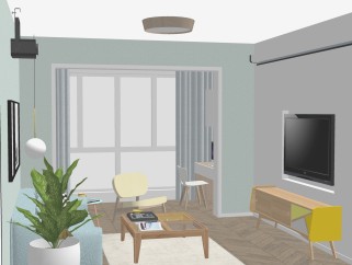 清新北欧公寓su模型，整体方案sketchup模型下载