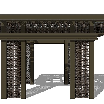 新中式凉亭 草图大师模型下载、新中式凉亭su模型下载