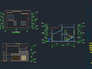 中式别墅CAD施工图，cad建筑图纸免费下载。