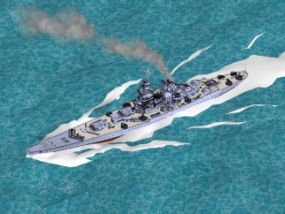 现代黎塞留级战列舰草图大师模型，战列舰su模型下载