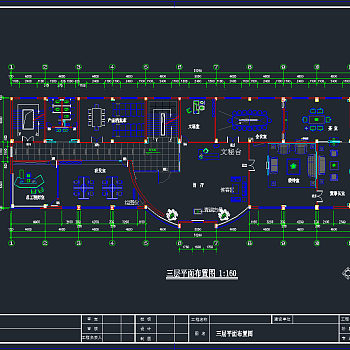 宁波天鹏集团办公CAD施工图，办公空间施工图纸下载