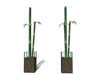 现代竹sketchup模型，竹制品草图大师模型下载
