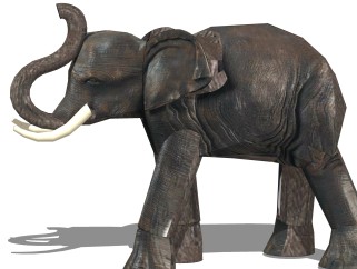 金属大象雕塑免费su模型,摆件草图大师模型下载