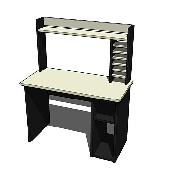    现代 简约办公桌草图大师模型，办公桌sketchup模型下载