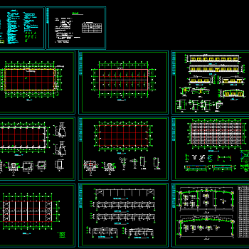 某轻钢结构厂房CAD结构图纸，厂房结构设计图纸下载