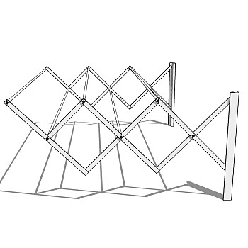 现代晾衣架草图大师模型，晾衣架SU模型下载