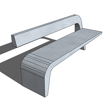 户外石椅SU模型免费下载，长椅skp文件下载