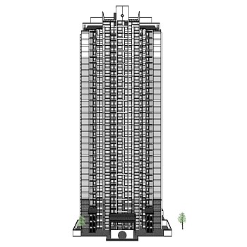 中式高层住宅楼草图大师模型，住宅楼su模型下载