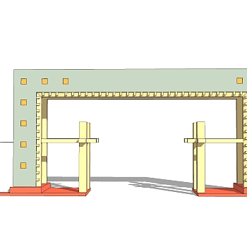 现代简约风入口大门su模型下载，sketchup入口大门skp模型