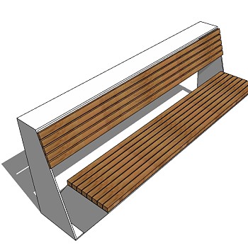 户外椅SU模型下载，休闲长椅skb模型分享