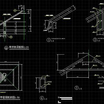 中式景观亭CAD图纸，景观亭CAD施工图下载