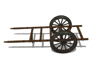现代乡村木车草图大师模型，木车sketchup模型下载