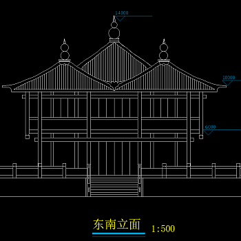 园林建筑CAD施工图，建筑CAD图纸下载