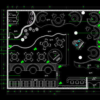 咖啡厅装修工程施工图纸，CAD平面布置图