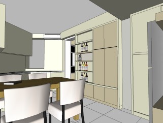  现代室内餐厅草图大师模型，室内餐厅sketchup模型下载