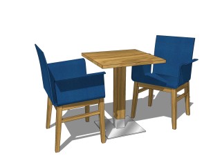 现代休闲桌椅组合免费su模型，休闲桌椅sketxhup模型下载