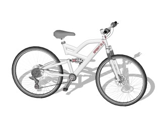 现代自行车sketchup模型，自行车skp模型下载