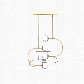 现代白色简约吊灯草图大师模型，吊灯skp模型下载