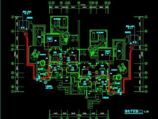 某单层SPA温泉会所电气设计CAD施工图，温泉电气CAD图纸下载