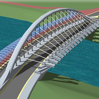 现代大桥草图大师模型，大桥sketchup模型免费下载