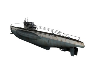 德国VIIC型U995潜艇su模型，潛艇草圖大師模型下載