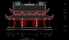 寺庙古建筑CAD施工图，寺庙CAD建筑图纸下载