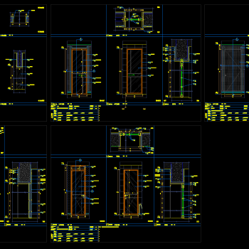 样板间室内门节点大样详图，样板间室内门节点CAD施工图纸下载