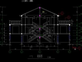 三层双拼别墅施工图，别墅CAD设计图纸下载