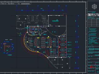 泰斯特西餐厅CAD施工图，西餐厅CAD建筑图纸下载