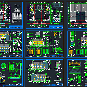 全套四合院建筑CAD施工图，四合院建筑CAD图纸下载