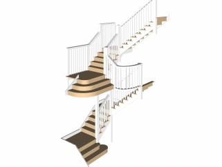 现代楼梯免费su模型，楼梯sketchup模型下载
