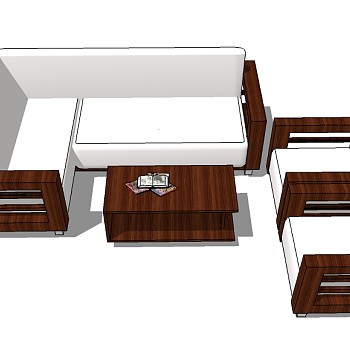新中式多人沙发草图大师模型，多人沙发sketchup模型下载