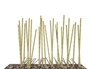 现代竹制品sketchup模型，竹制品草图大师模型下载