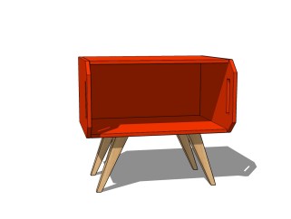 现代床头柜免费su模型，床头柜skp模型下载