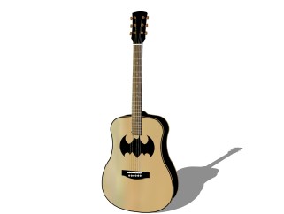 现代吉他草图大师模型，吉他sketchup模型下载