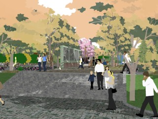 新中式公园景观草图大师模型，公园sketchup模型下载