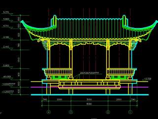 水榭CAD施工图纸，水榭建筑结构设计下载