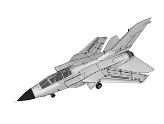 英德意联合Panavia Tornado龙卷风战斗机草图大师模型，战斗机SU模型下载