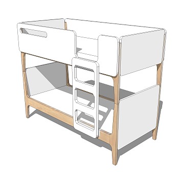 高低床铺草图大师模型，儿童床SU模型下载