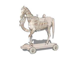 现代马雕塑草图大师模型，马sketchup模型下载