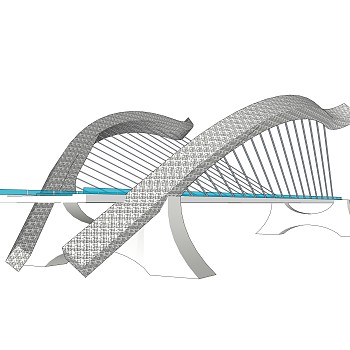 斜拉桥草图大师模型下载，斜拉桥sketchup模型分享