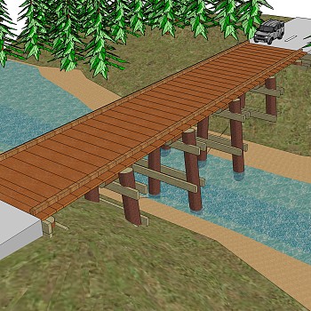 现代桥梁草图大师模型下载，sketchup桥梁su模型分享