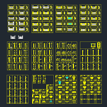 欧式柱子柱头CAD图库,图库CAD建筑图纸下载