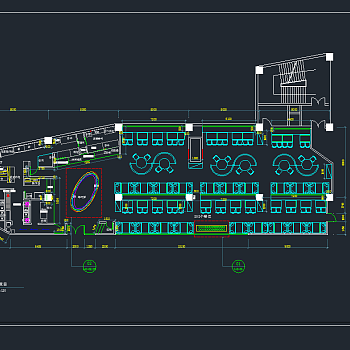 时尚个性自助火锅店室内设计，餐饮CAD施工图纸下载