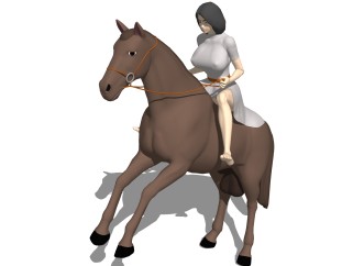 3D真人sketchup模型，骑马人草图大师模型下载