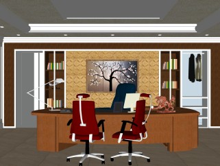现代经理办公室草图大师模型，总经理室skp模型下载