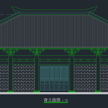 大雄宝殿建筑结构CAD施工图纸，宝殿建筑素材图下载