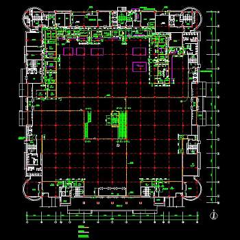 藏式宾馆CAD施工图，宾馆CAD建筑图纸下载