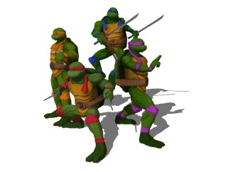 现代忍者神龟动物草图大师模型，动物sketchup模型下载